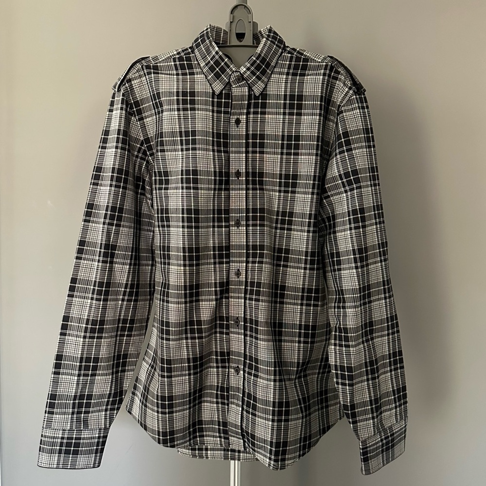 Gucci Plaid Epaulette Button Down Shirt